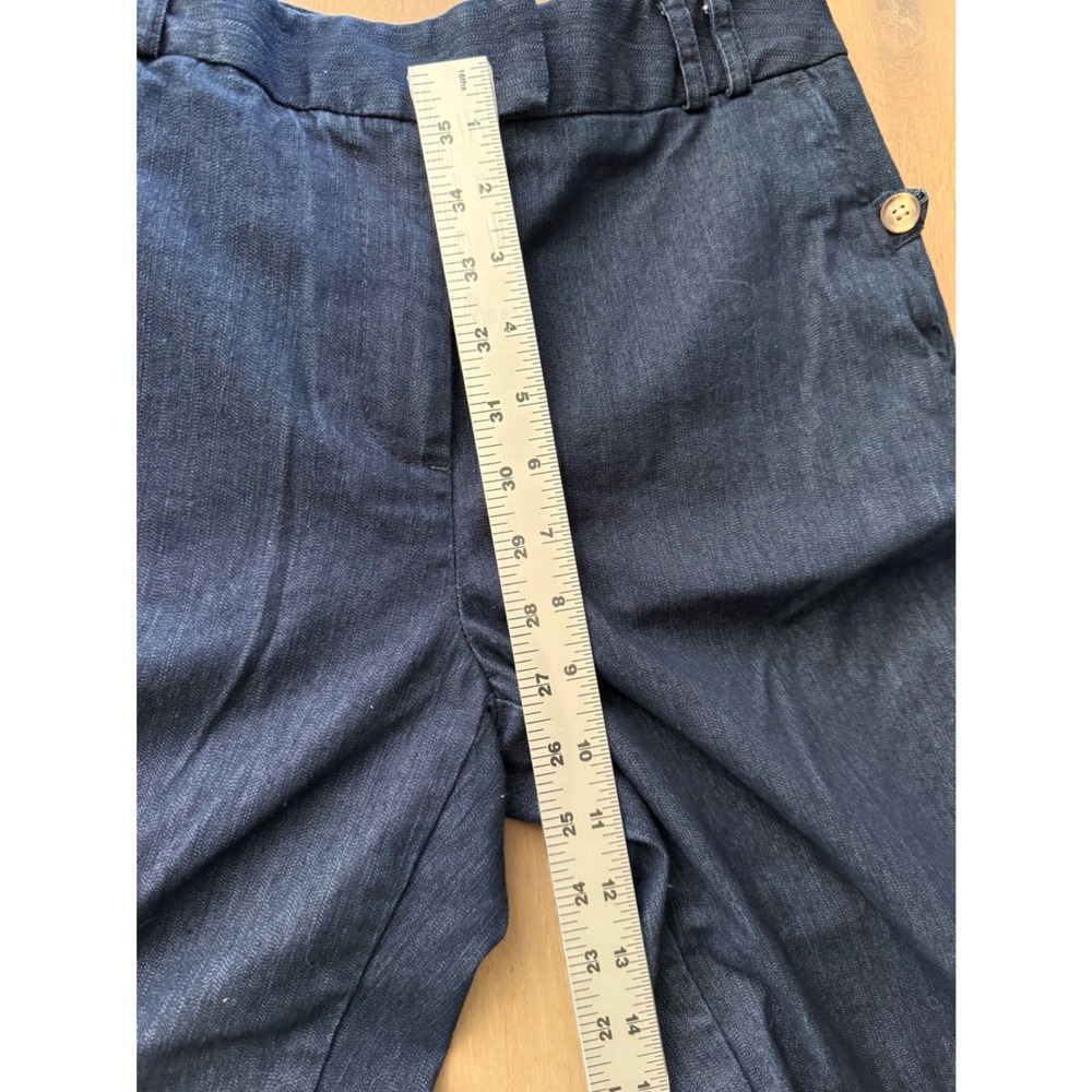 Talbots Womens Size 4 Dark Wash Stretch Denim Straight Leg Trousers Blue Pants - Picture 6 of 8